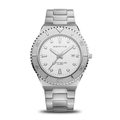 BERING Classic Polished/Brushed Silver 43mm White Dial Men's Watch 18940-704