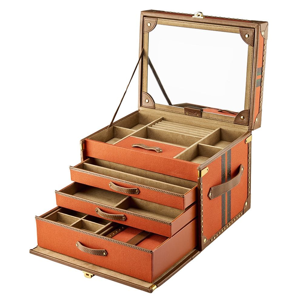 WOLF Ida Trunk Jewellery Box Orange 190039