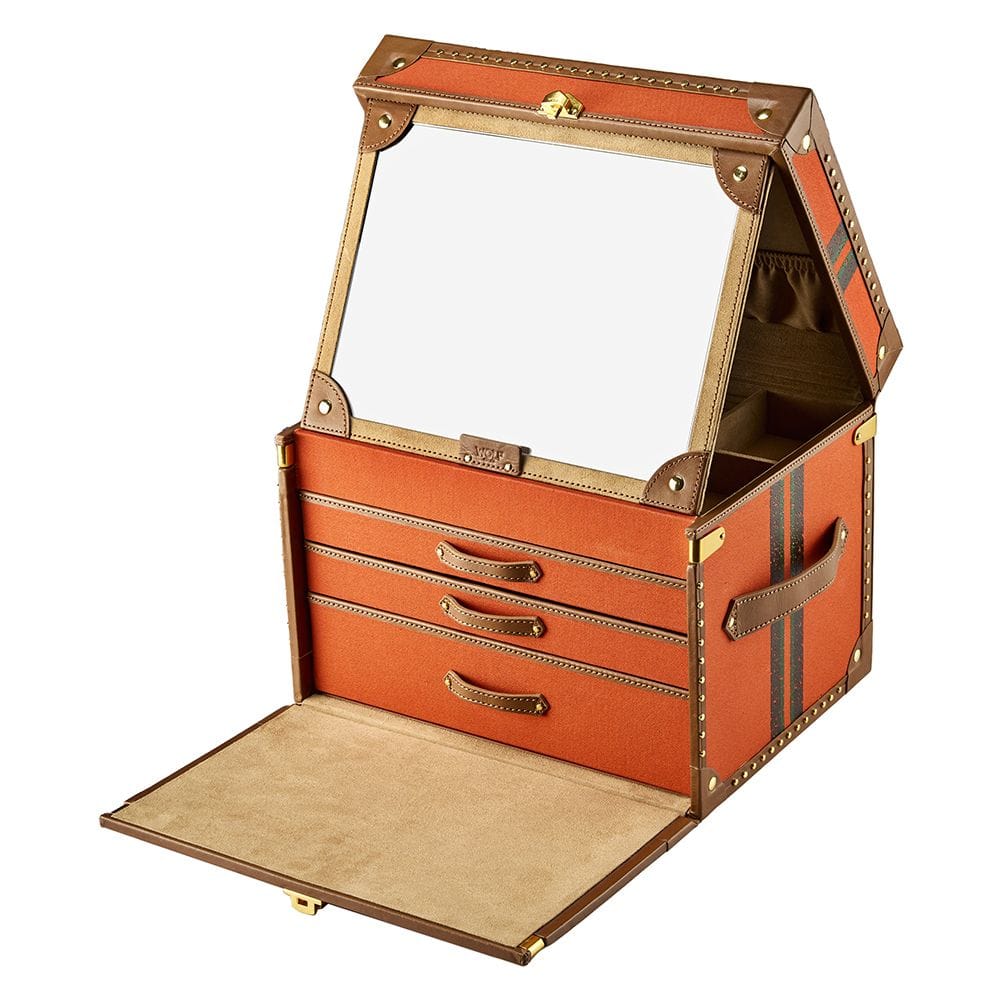 WOLF Ida Trunk Jewellery Box Orange 190039