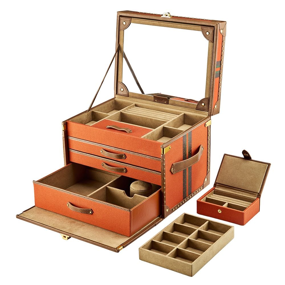 WOLF Ida Trunk Jewellery Box Orange 190039