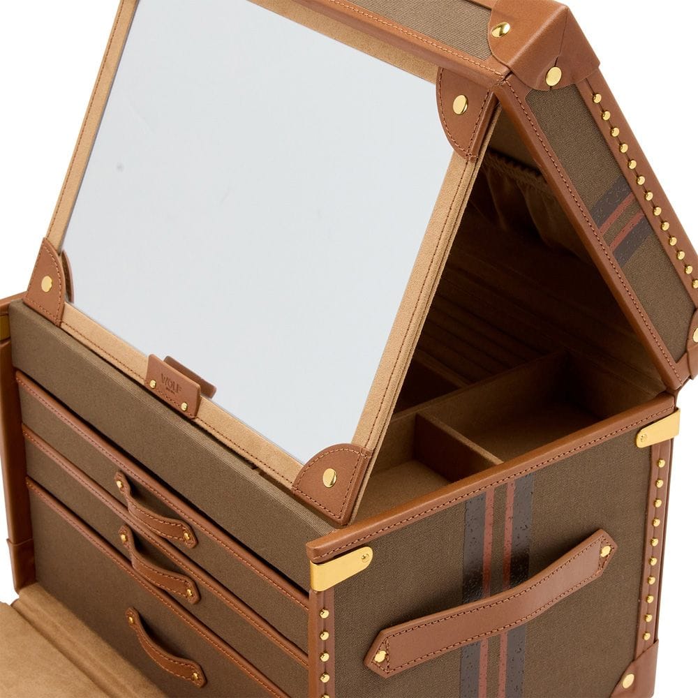 WOLF Ida Trunk Jewellery Box Khaki 190041
