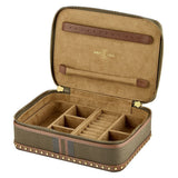 WOLF Ida Travel Zip Jewellery Case Khaki 190042
