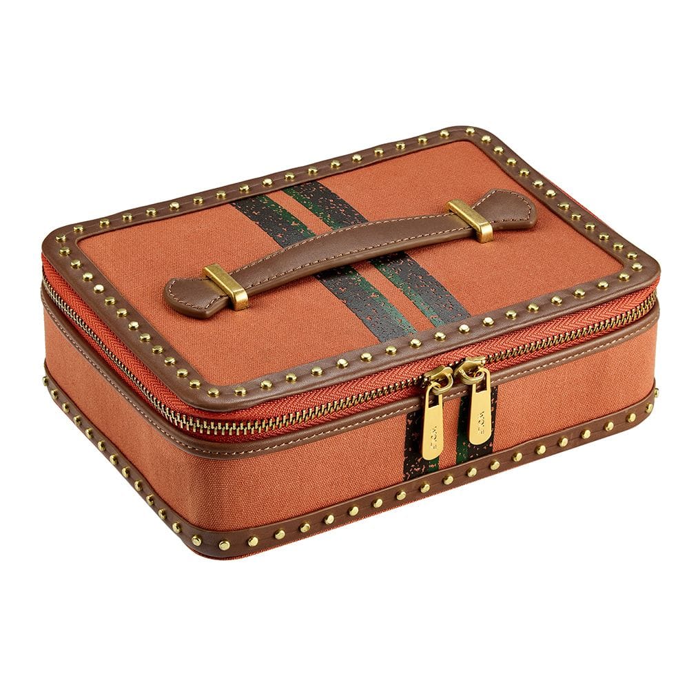 WOLF Ida Travel Zip Jewellery Case Orange 190045