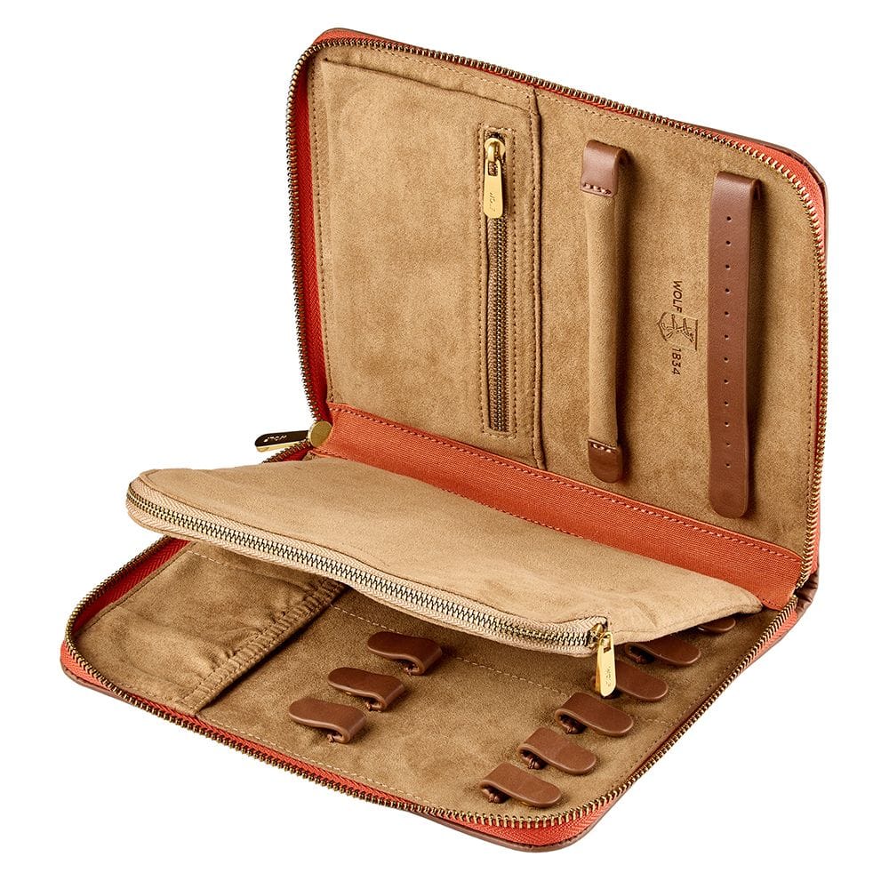 WOLF Ida Travel Zip Jewellery Portfolio Orange 190046