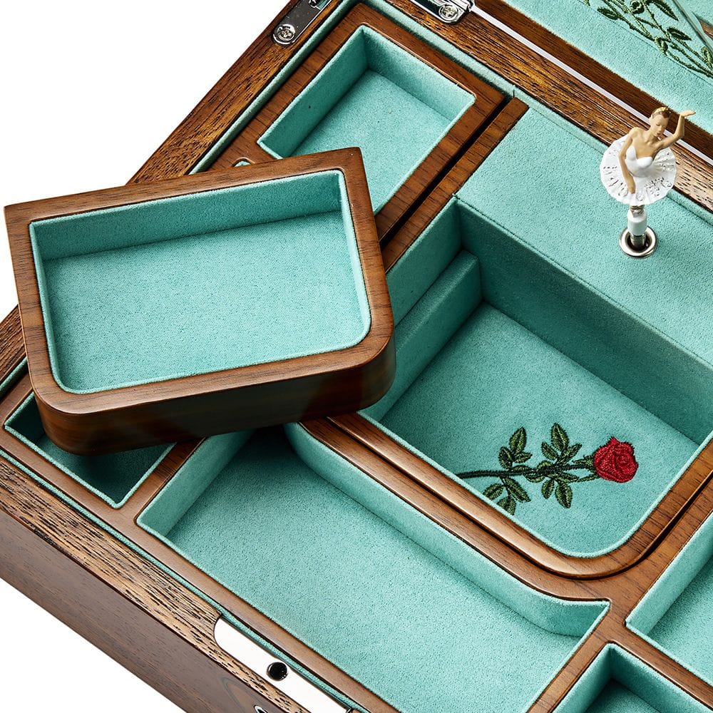 WOLF Ballet Musical Jewellery Box – Sleeping Beauty Walnut Wood 190116
