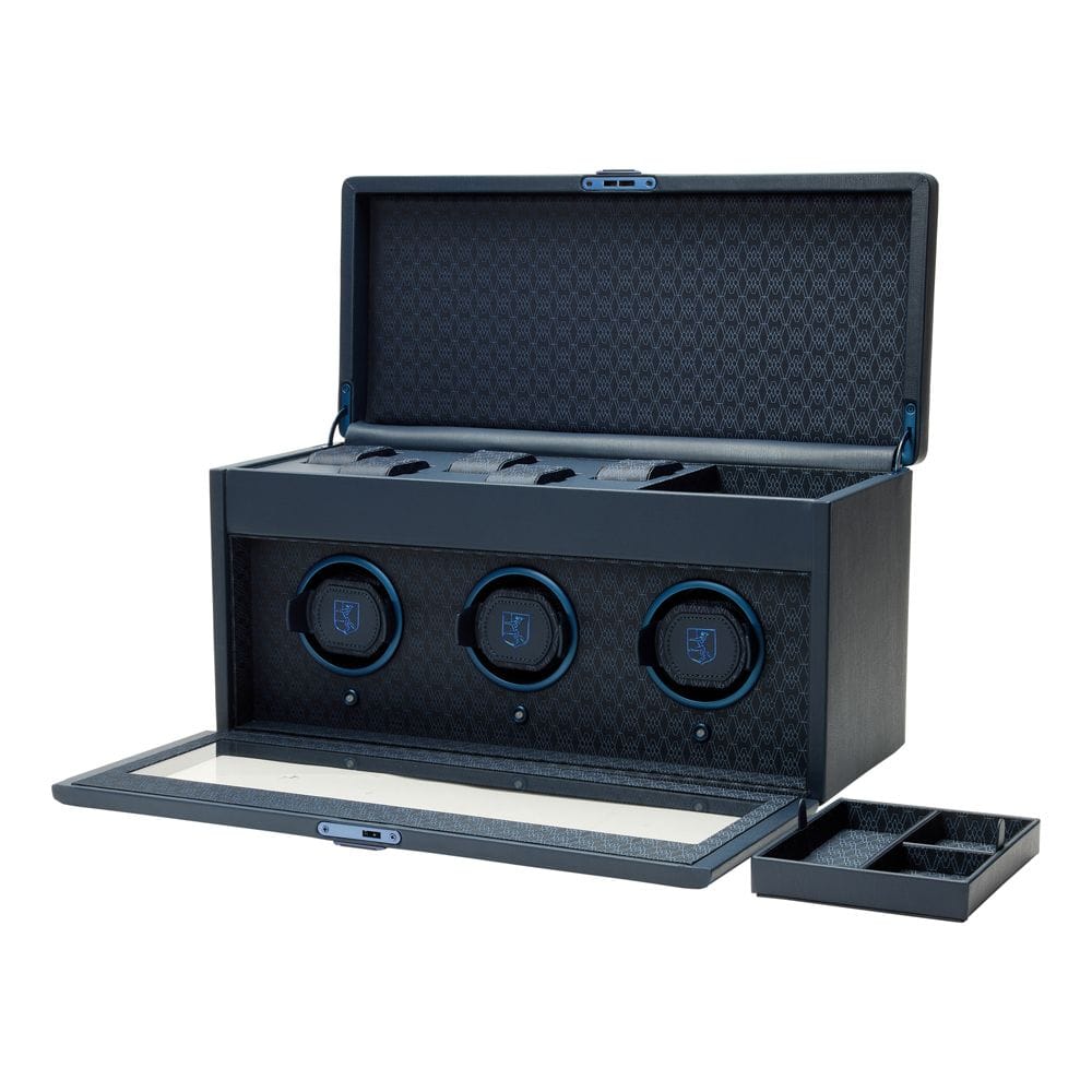 WOLF Earth Triple Watch Winder Midnight Blue 190517