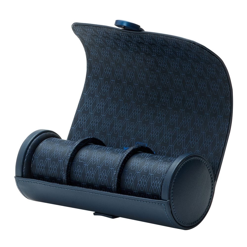 WOLF Earth Triple Watch Roll Midnight Blue 190617