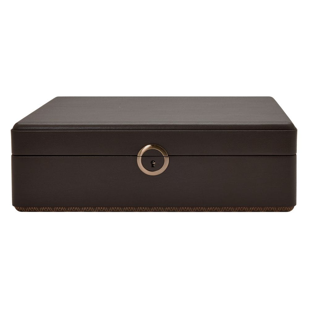 WOLF Earth 5 Piece Watch Box with Storage Coffee 190906