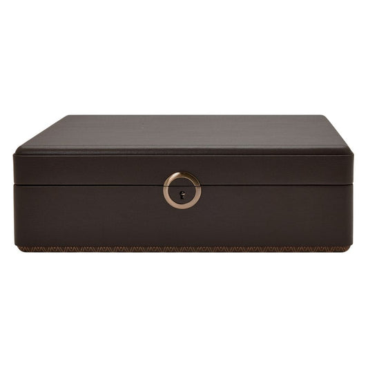 WOLF Earth 5 Piece Watch Box with Storage Coffee 190906