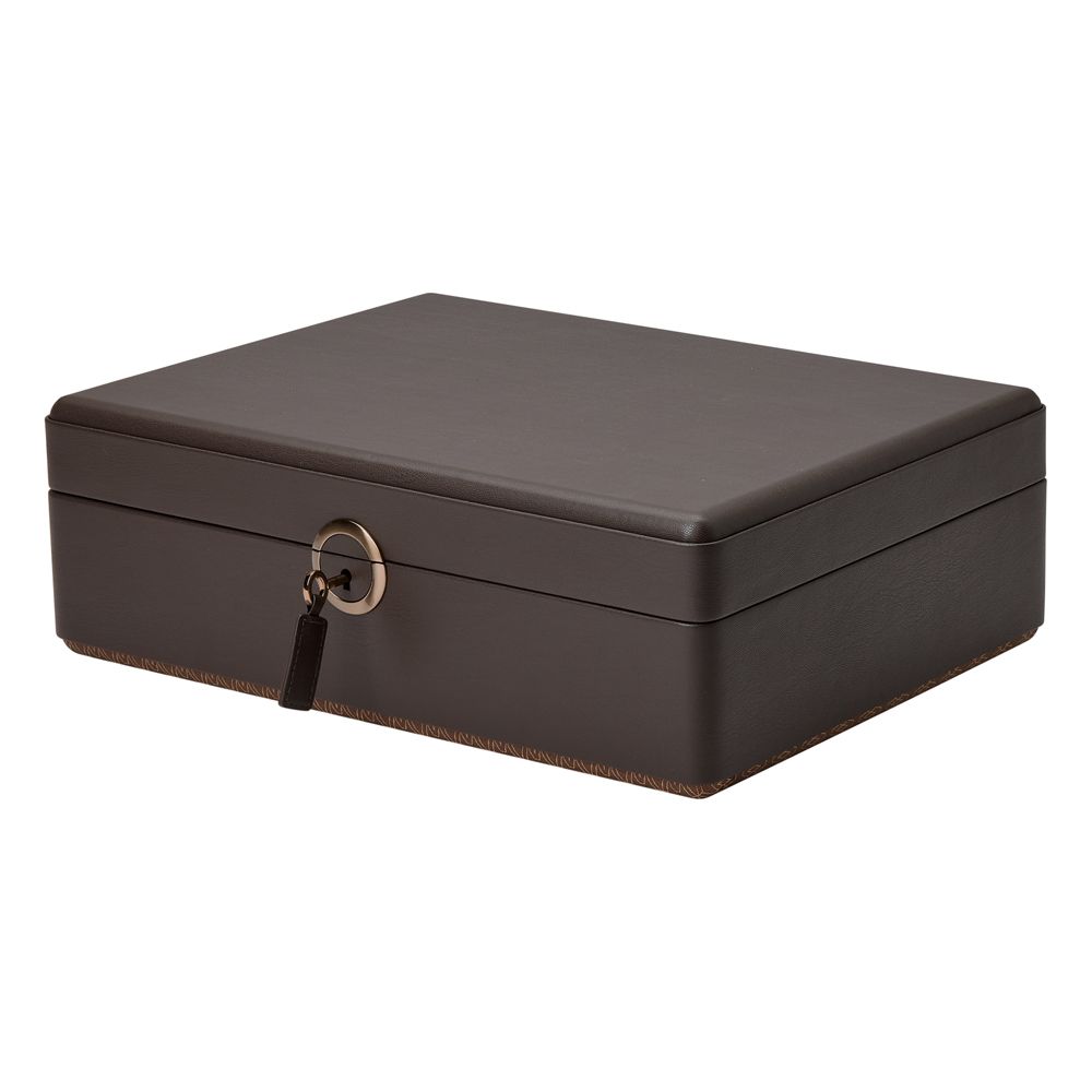 WOLF Earth 5 Piece Watch Box with Storage Coffee 190906