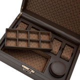 WOLF Earth 5 Piece Watch Box with Storage Coffee 190906