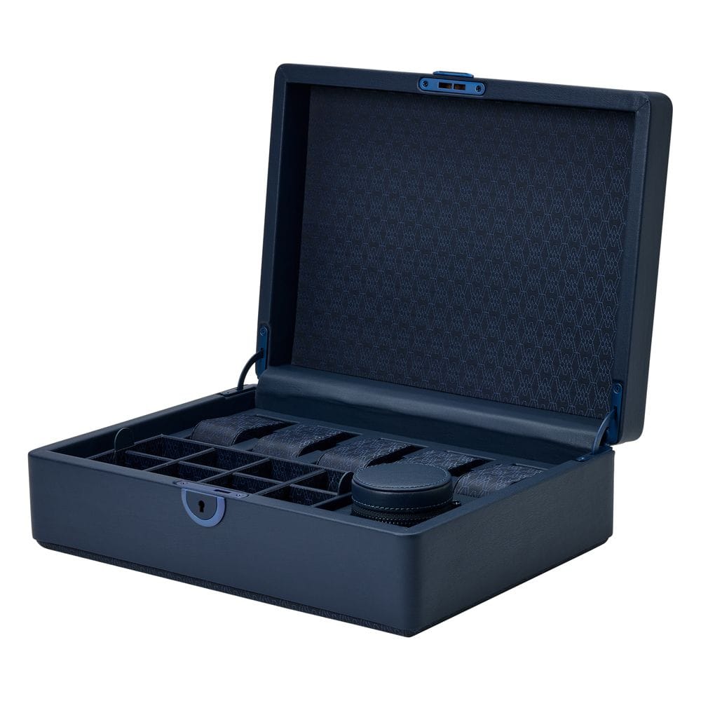 WOLF Earth 5 Piece Watch Box with Storage Midnight Blue 190917