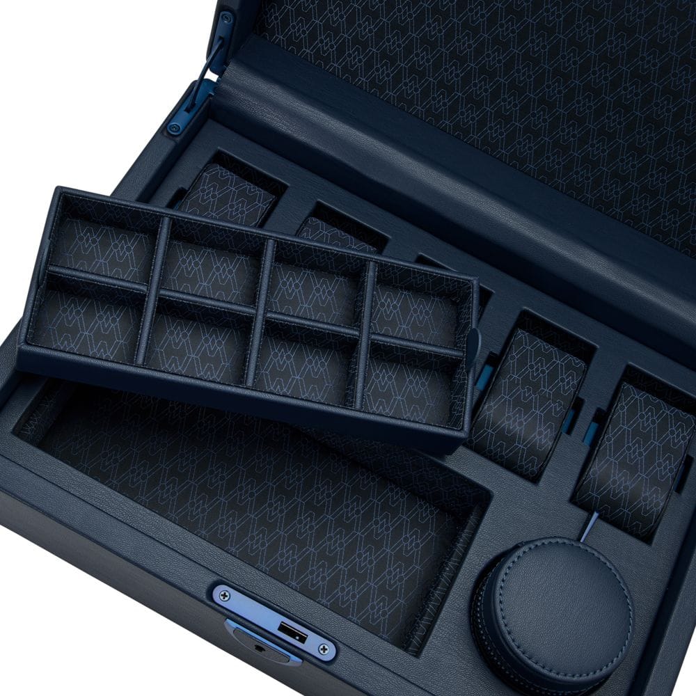 WOLF Earth 5 Piece Watch Box with Storage Midnight Blue 190917