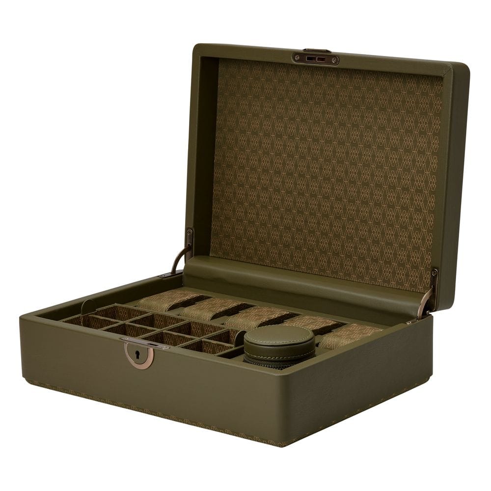 WOLF Earth 5 Piece Watch Box with Storage Olive 190941