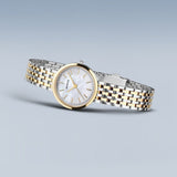 BERING Classic Polished Gold 26mm White Mother of Pearl Dial Women's Watch 19126-710