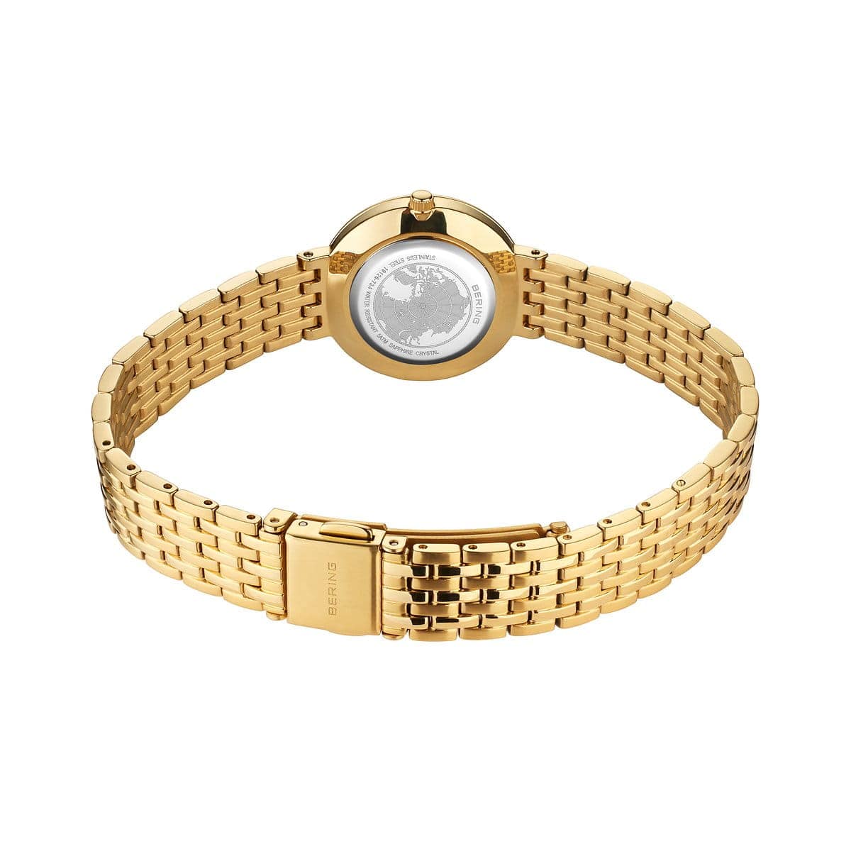BERING Classic Polished Gold 26mm White Mother of Pearl Dial Women's Watch 19126-734