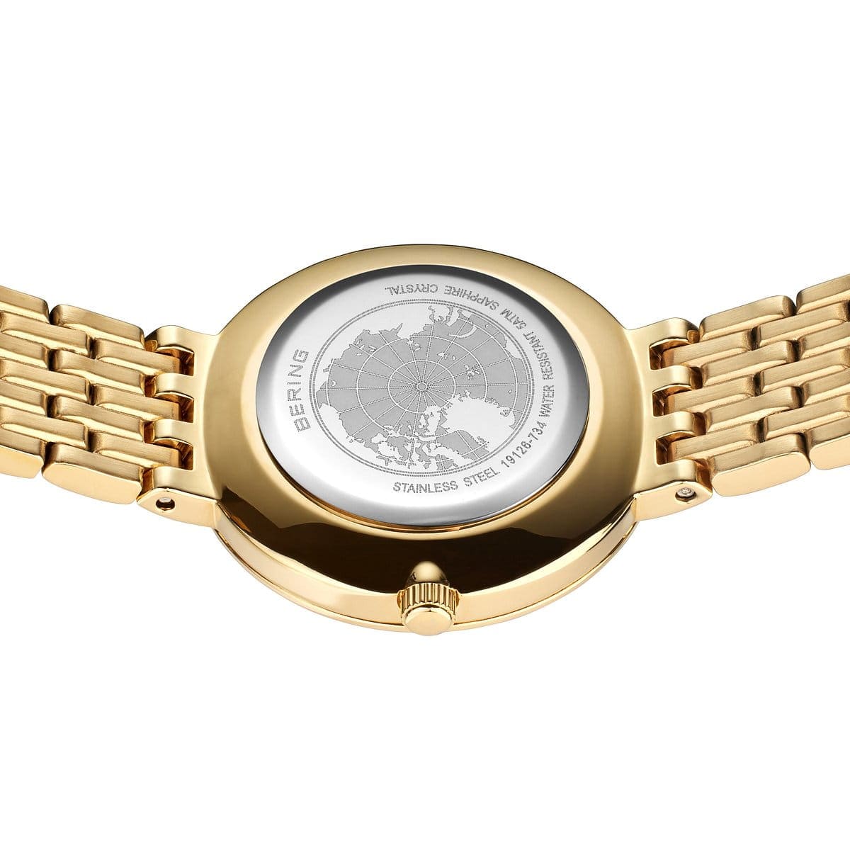 BERING Classic Polished Gold 26mm White Mother of Pearl Dial Women's Watch 19126-734