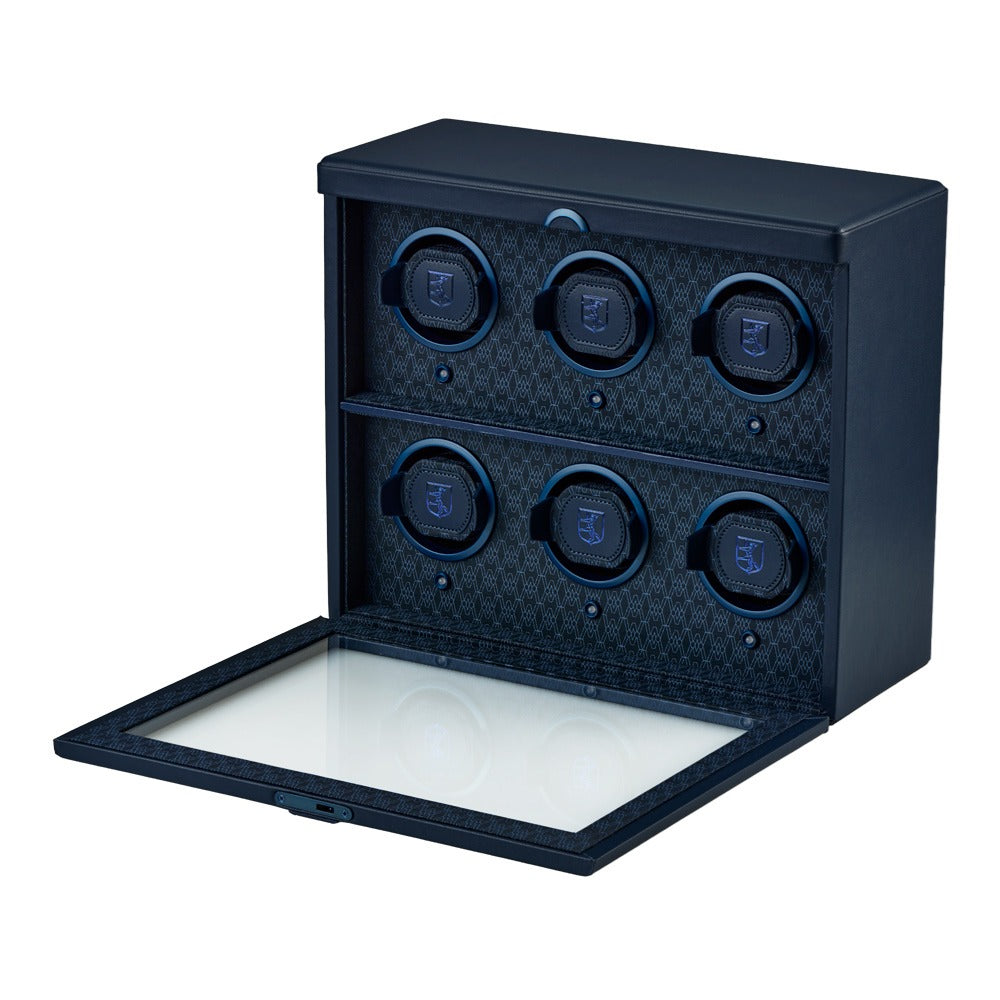WOLF Earth 6 Piece Watch Winder Midnight Blue 191617