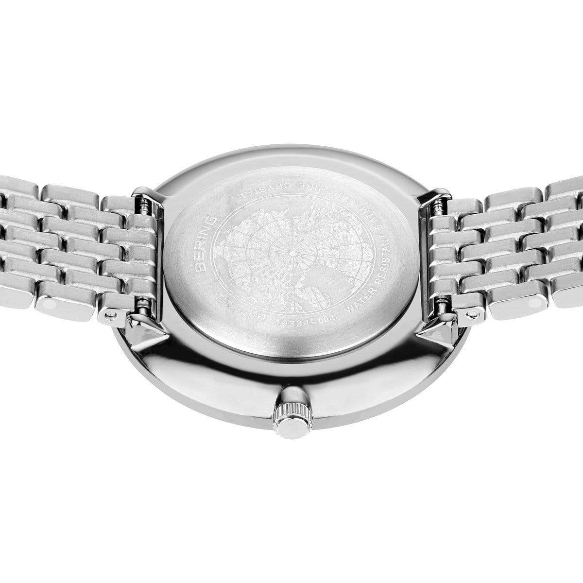 BERING Titanium Polished Silver 34mm White Dial Women's Watch 19334-004