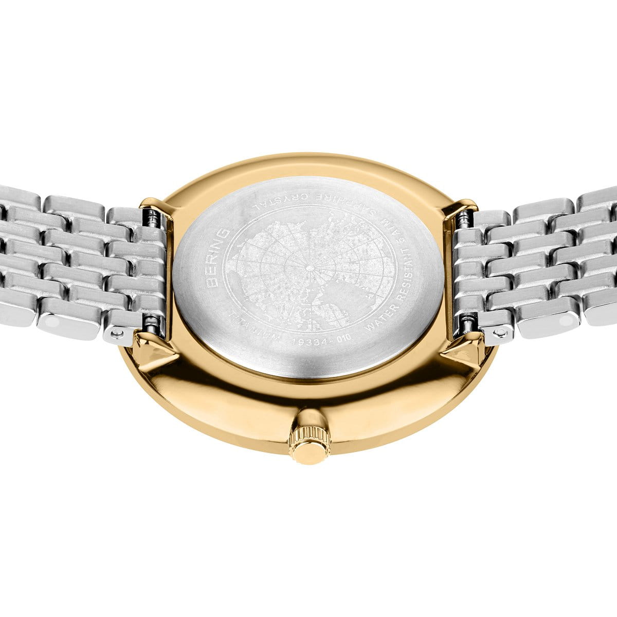 BERING Titanium Polished Gold 34mm White Dial Women's Watch 19334-010