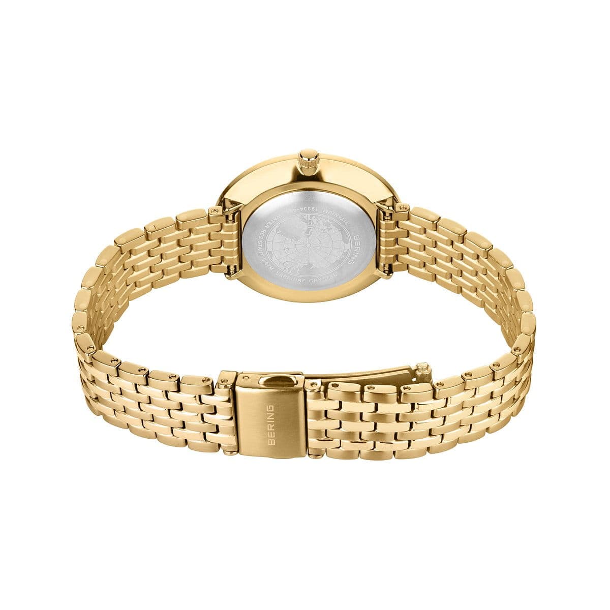 BERING Titanium Polished Gold 34mm White Dial Women's Watch 19334-334