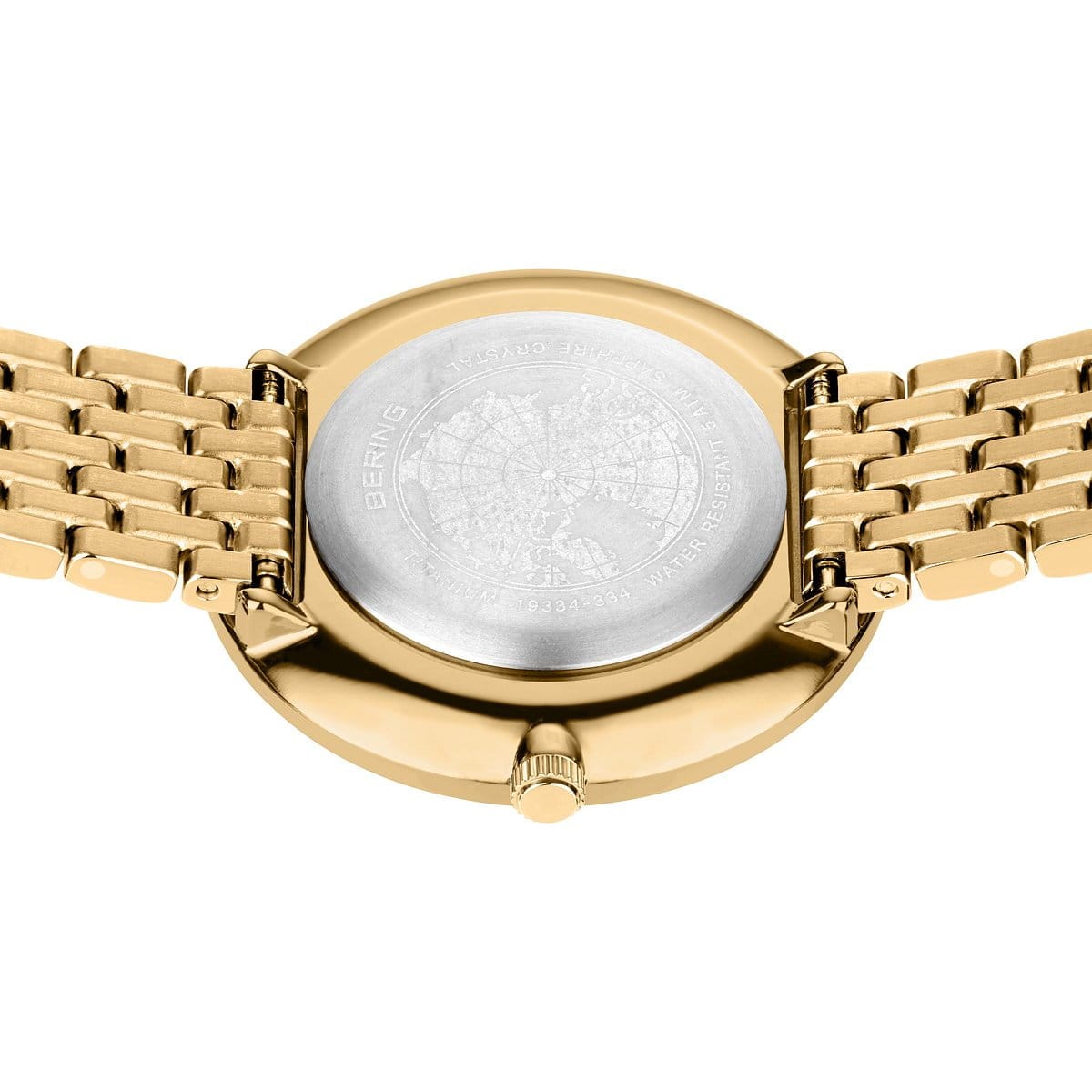 BERING Titanium Polished Gold 34mm White Dial Women's Watch 19334-334