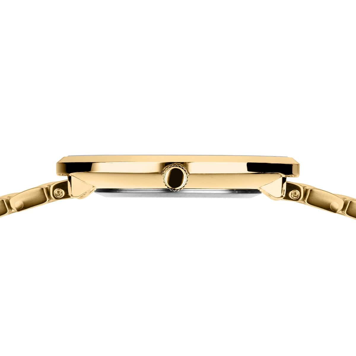 BERING Titanium Polished Gold 34mm White Dial Women's Watch 19334-334
