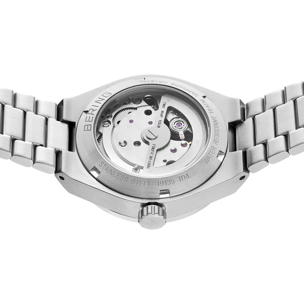 BERING Automatic Brushed Silver 35mm White Mother of Pearl Dial Women's Watch 19435-704