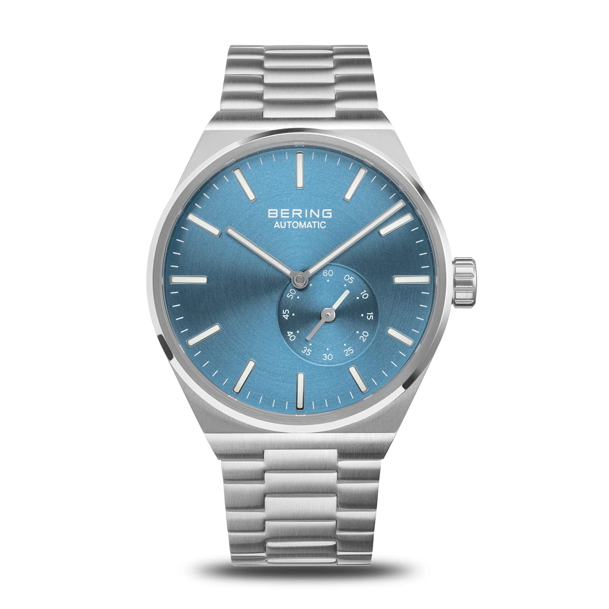 BERING Automatic Brushed Silver 41mm Blue Sunray Dial Men's Watch 19441-Charity