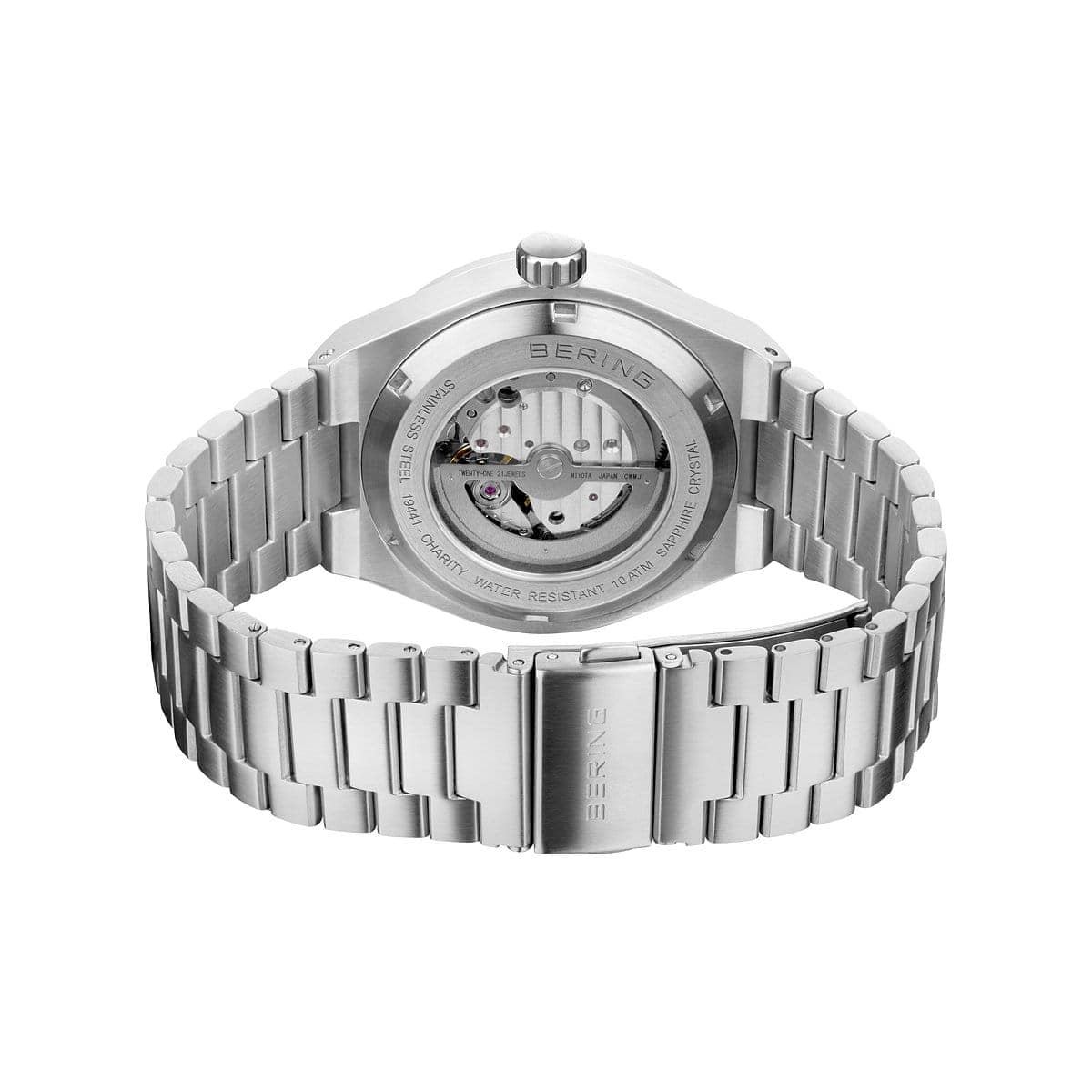 BERING Automatic Brushed Silver 41mm Blue Sunray Dial Men's Watch 19441-Charity