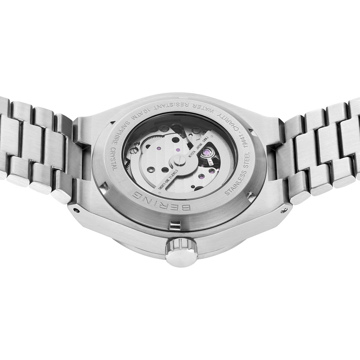 BERING Automatic Brushed Silver 41mm Blue Sunray Dial Men's Watch 19441-Charity