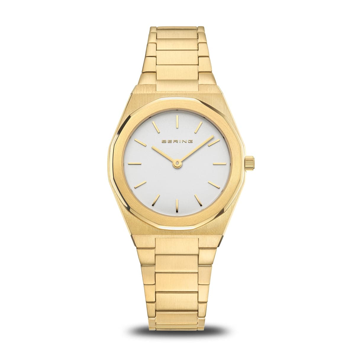BERING Classic Polished/Brushed Gold 32mm Silver Dial Women's Watch 19632-730