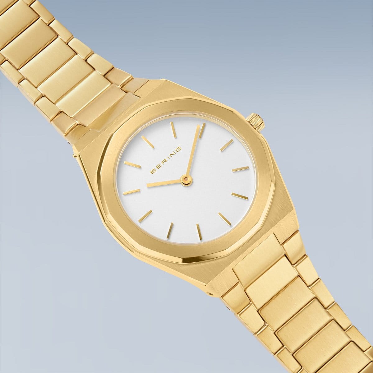 BERING Classic Polished/Brushed Gold 32mm Silver Dial Women's Watch 19632-730
