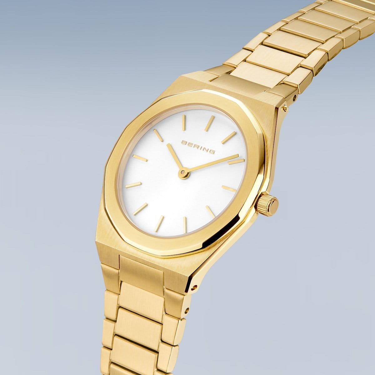 BERING Classic Polished/Brushed Gold 32mm Silver Dial Women's Watch 19632-730
