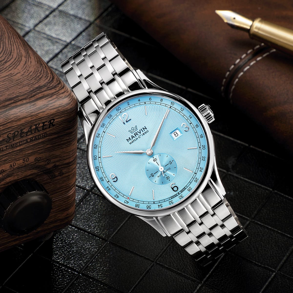 Marvin Other 41mm Ice Blue Guilloché Dial Men's Watch M135.13.04.11
