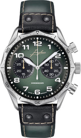 Junghans Pilot Chronoscope 43.3mm Green Dial Men's Watch 27/3492.00
