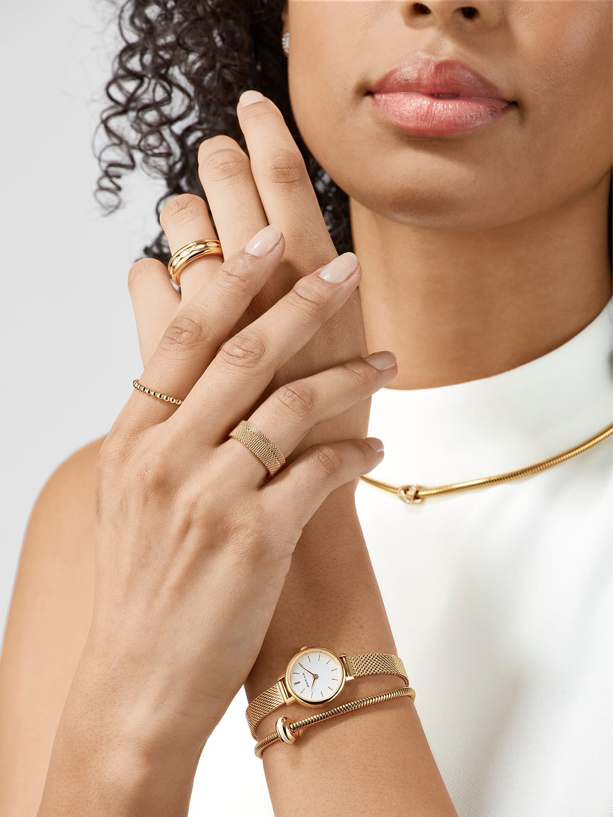 BERING Classic Polished Gold 22mm White Dial Women's Watch 11022-334-Lovely-1-GWP190