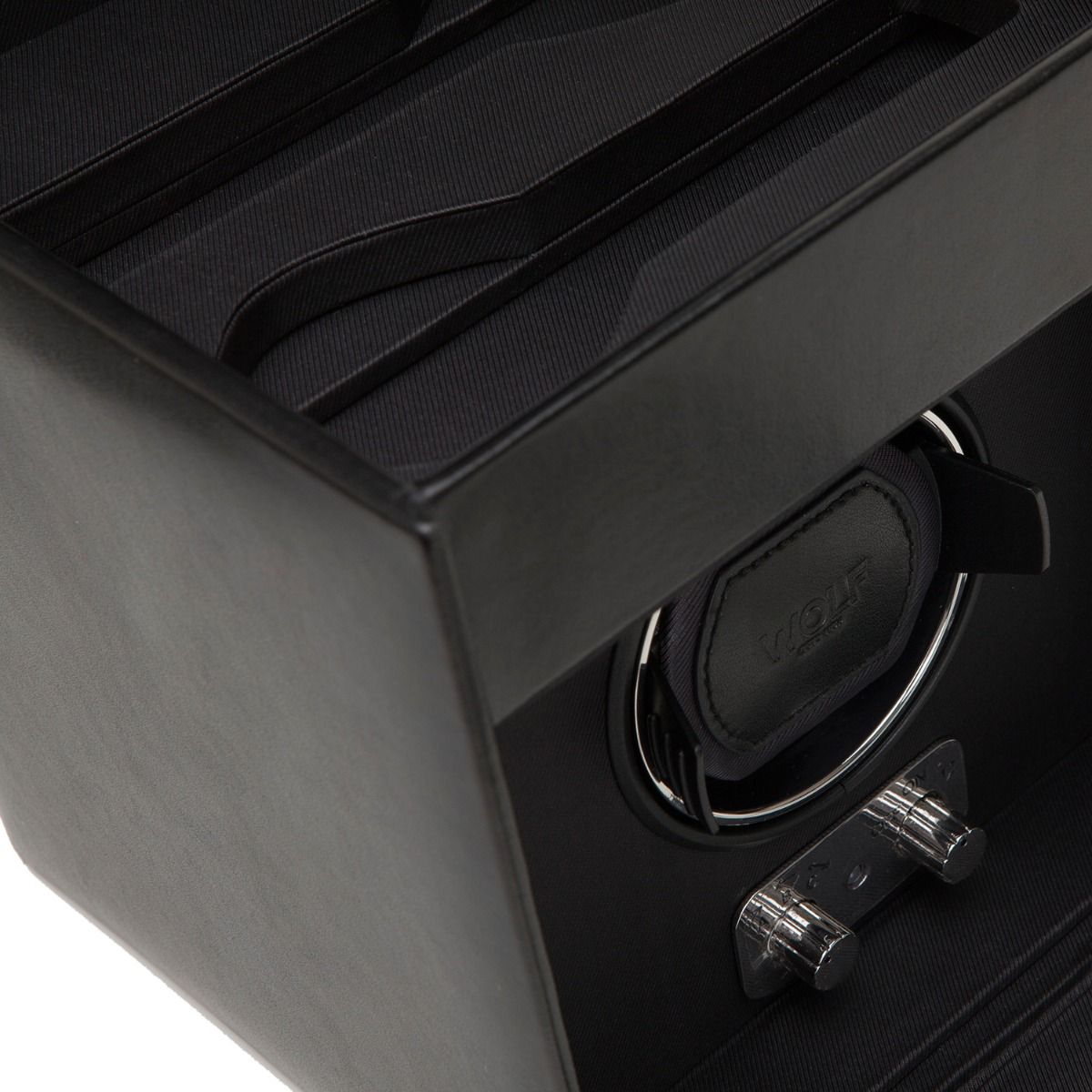 Wolf Heritage Single Watch Winder With Storage Black 270302