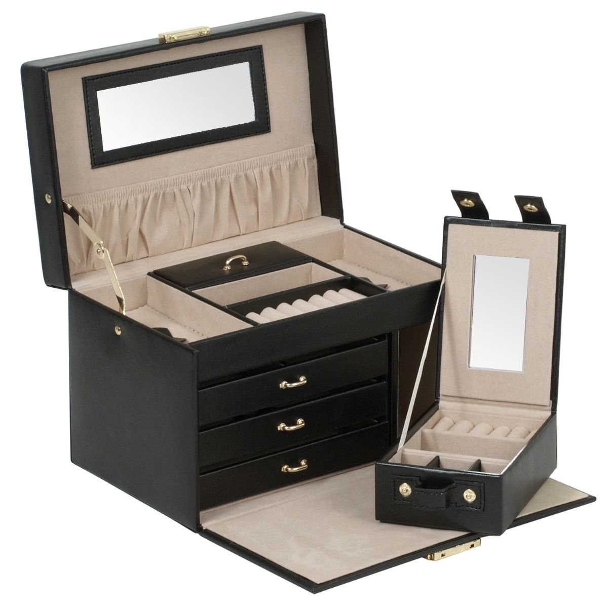 WOLF Heritage Small Black Jewelry Box 280002