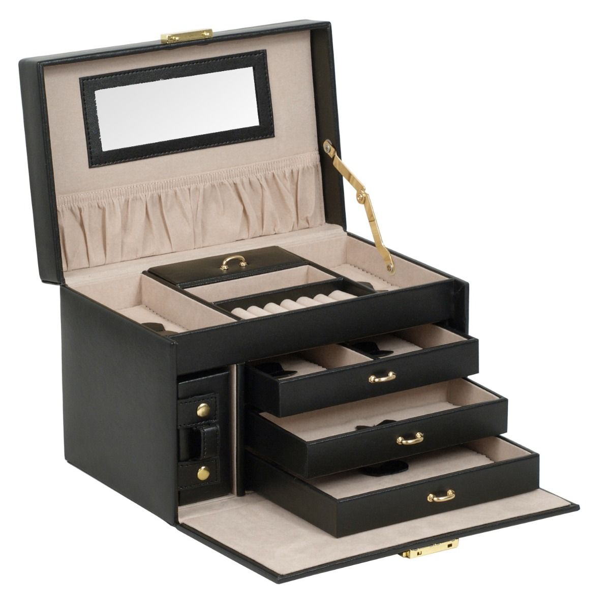 WOLF Heritage Small Black Jewelry Box 280002
