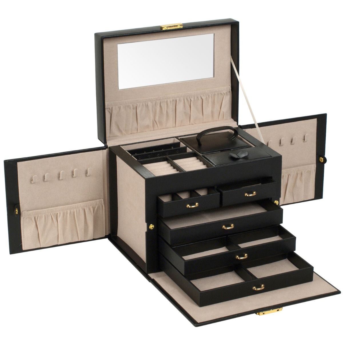 WOLF Heritage Medium Black Jewelry Box 280102