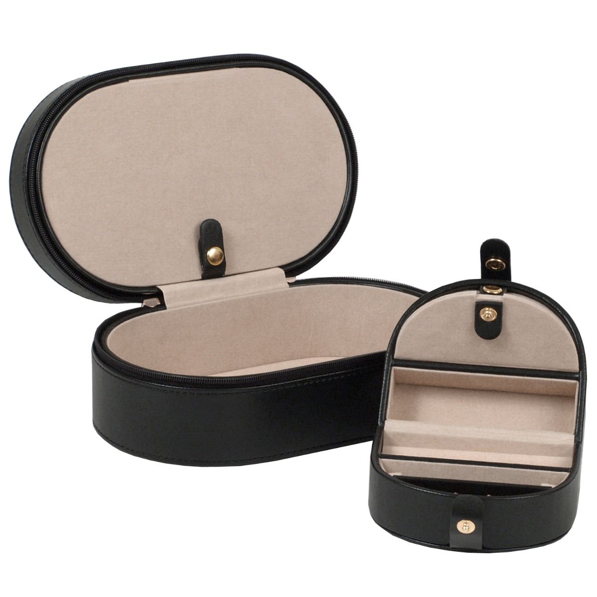WOLF Black Heritage Oval Zip Case 280602