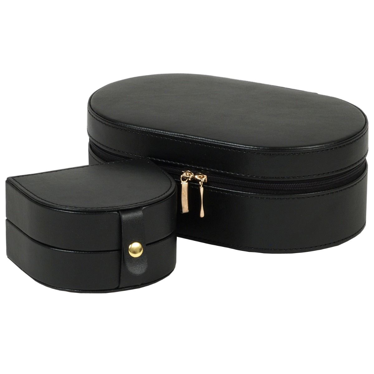 WOLF Black Heritage Oval Zip Case 280602