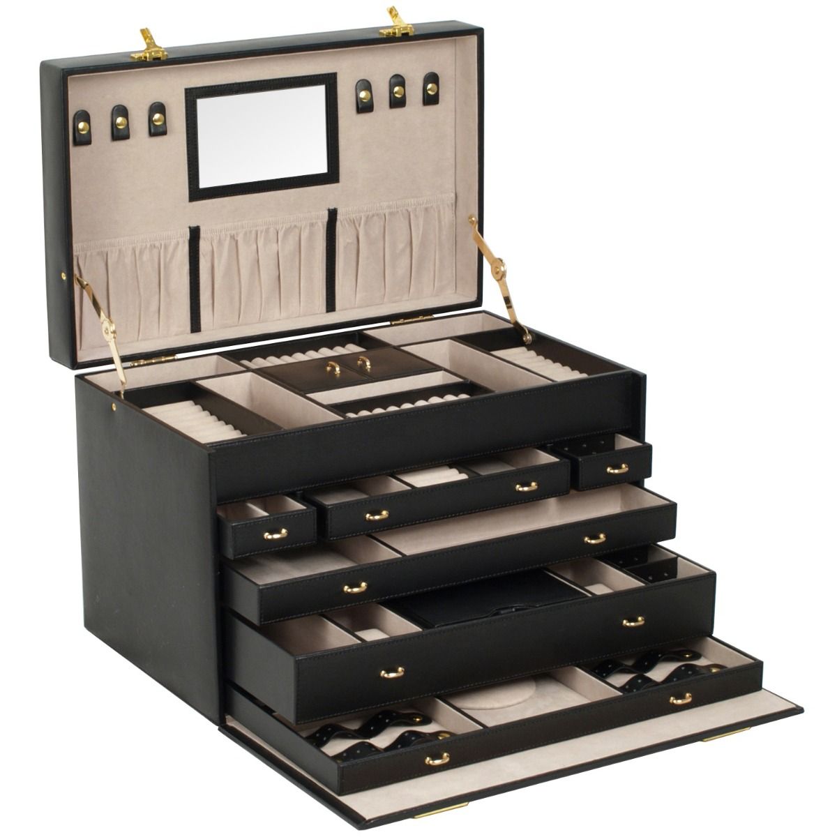 WOLF Heritage Black Jewelry Armoire Box 280802