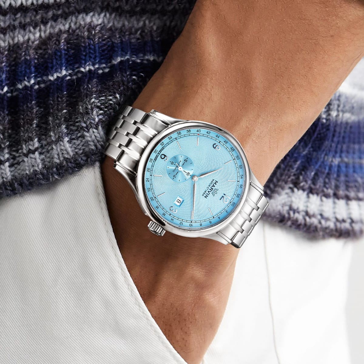 Marvin Other 41mm Ice Blue Guilloché Dial Men's Watch M135.13.04.11