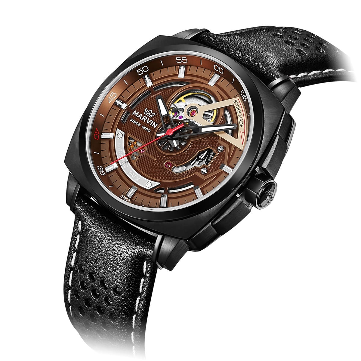 Marvin Malton Cushion 42mm Brown Dial Men's Watch M119.23.88.64