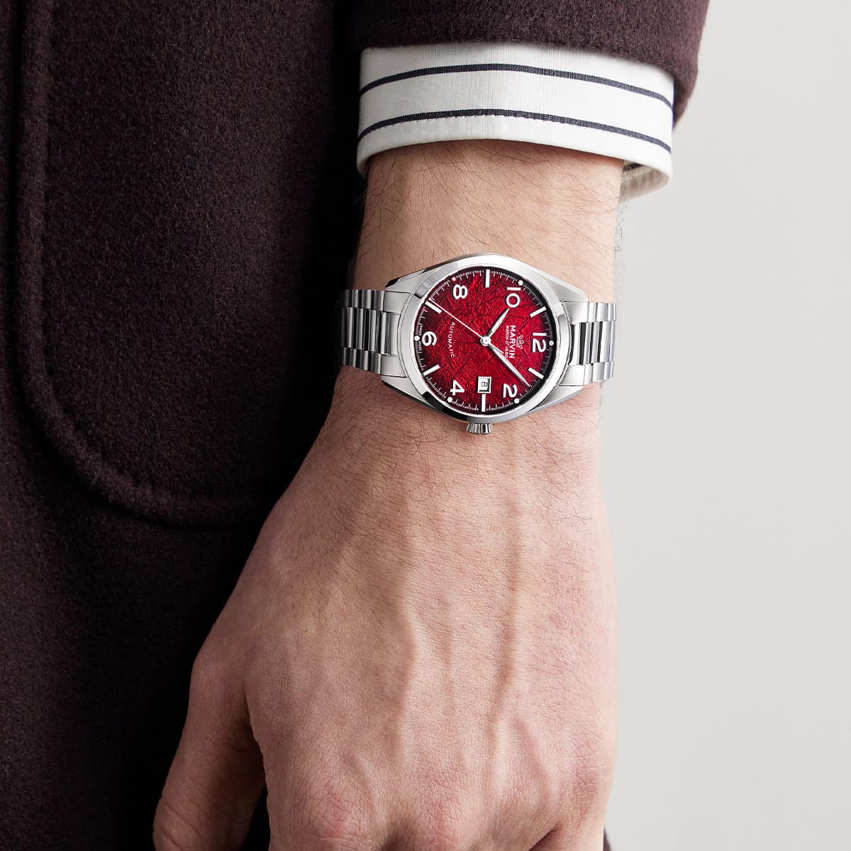 Marvin Other 41mm Red Glacier-Patterned Dial Men's Watch M161.13.93.11