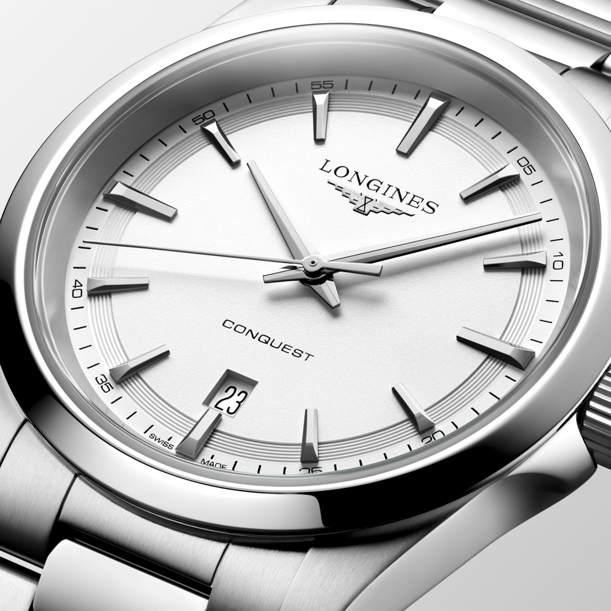 Longines Conquest Quartz 41mm White Dial Men's Watch L38604126