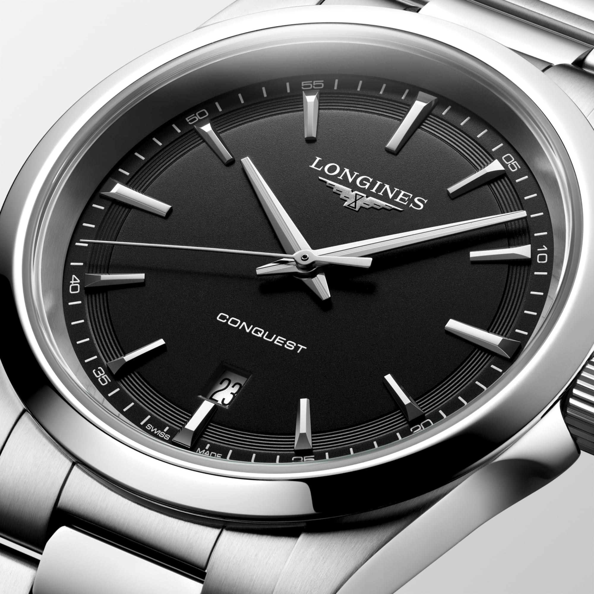 Longines Conquest Quartz 41mm Black Dial Men's Watch L38604526