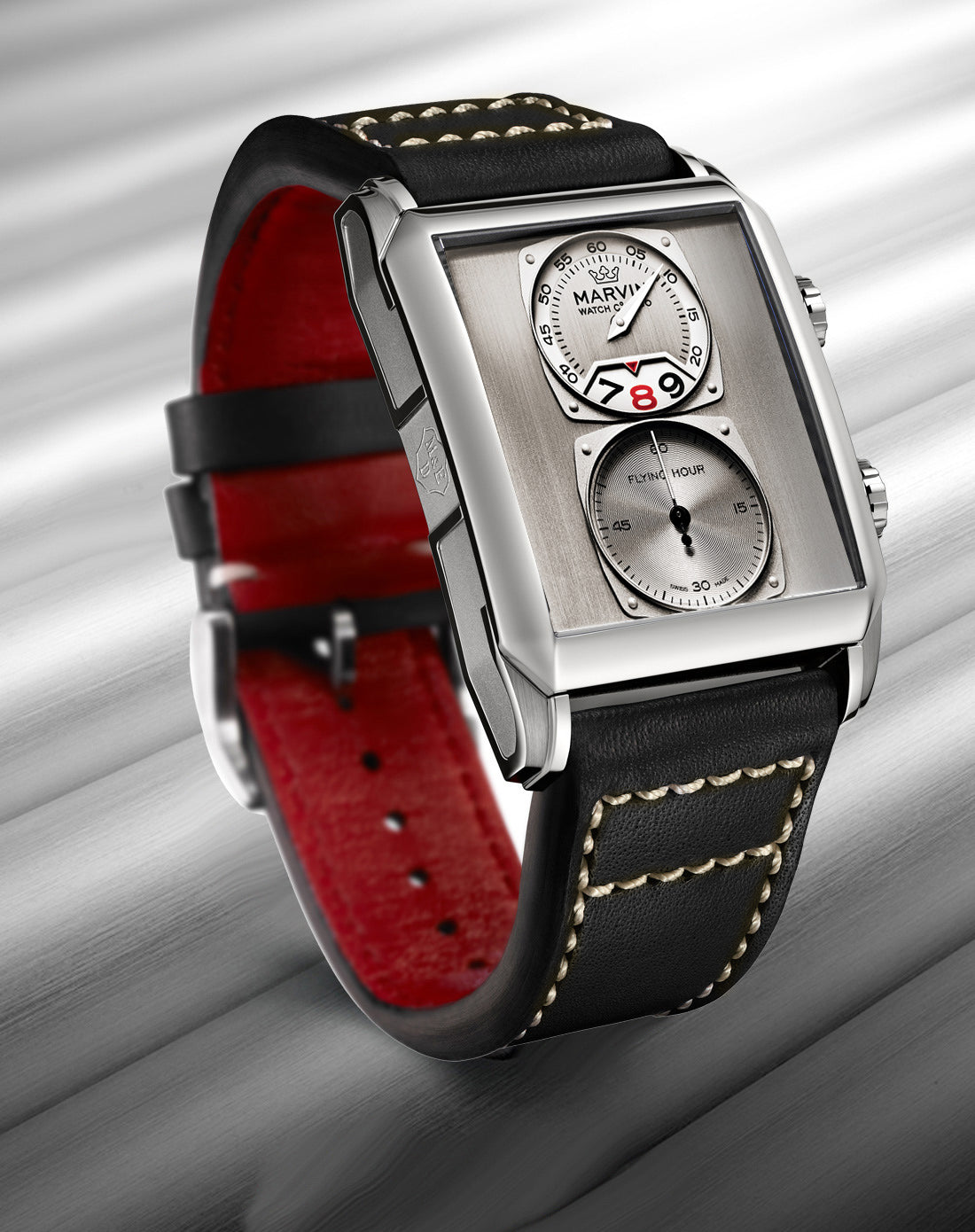 Marvin Malton Rectangular 50mm Rhodium Silver Dial Men's Watch M024.14.31.64
